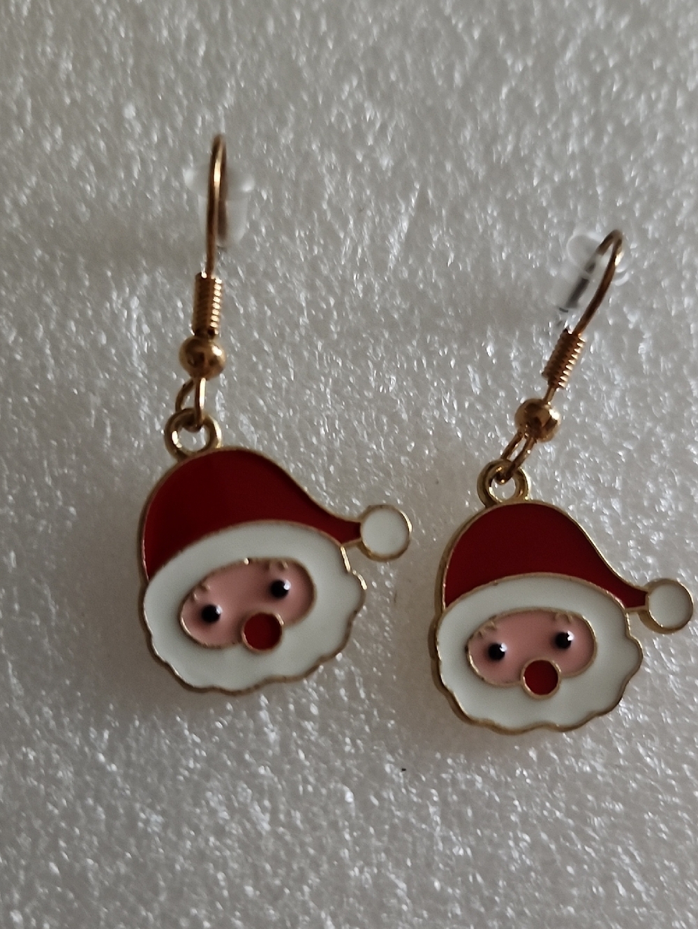 Hand Crafted Red and White Santa Earrings